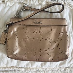 Coach Gold Metallic Wristlet